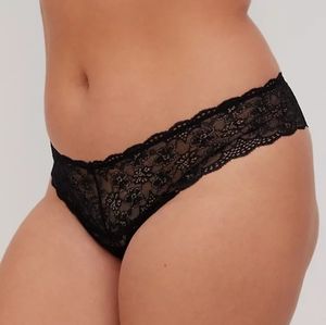 Torrid Black Lace Thong Panty, size 4x